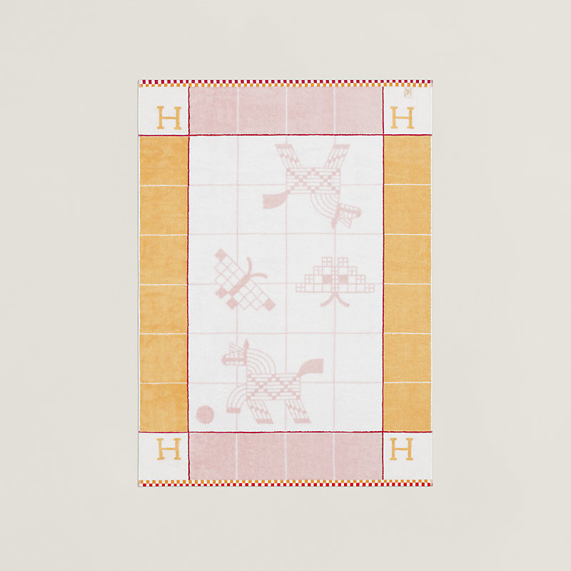 Animaux Nattes bath towel - Yellow | Hermès Mainland China